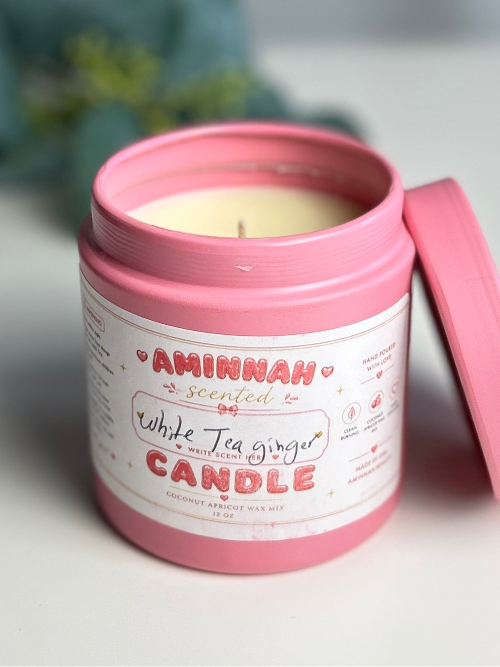 White Tea & Ginger Candle by Aminnah